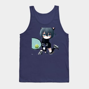 Black Cat Tennis Tank Top